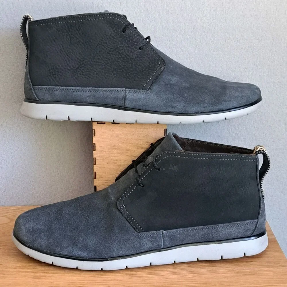 Ugg Freamon Chukka Light Boots Grey Suede Men's 13 EU 46 Waterproof Shoes Black